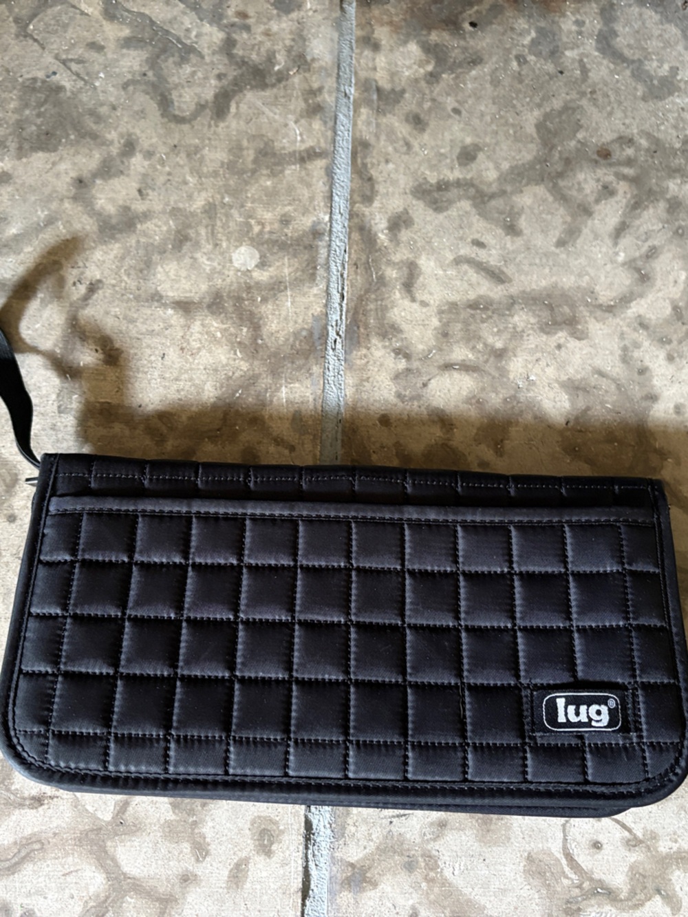 lug Quilted Zip Wallet - Black